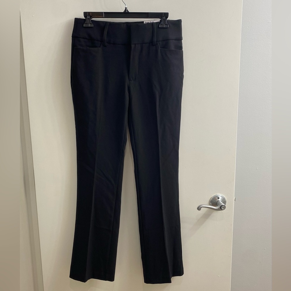 Nine West Women Mid-Rise Bootcut Pants Black Stretch Size 4
